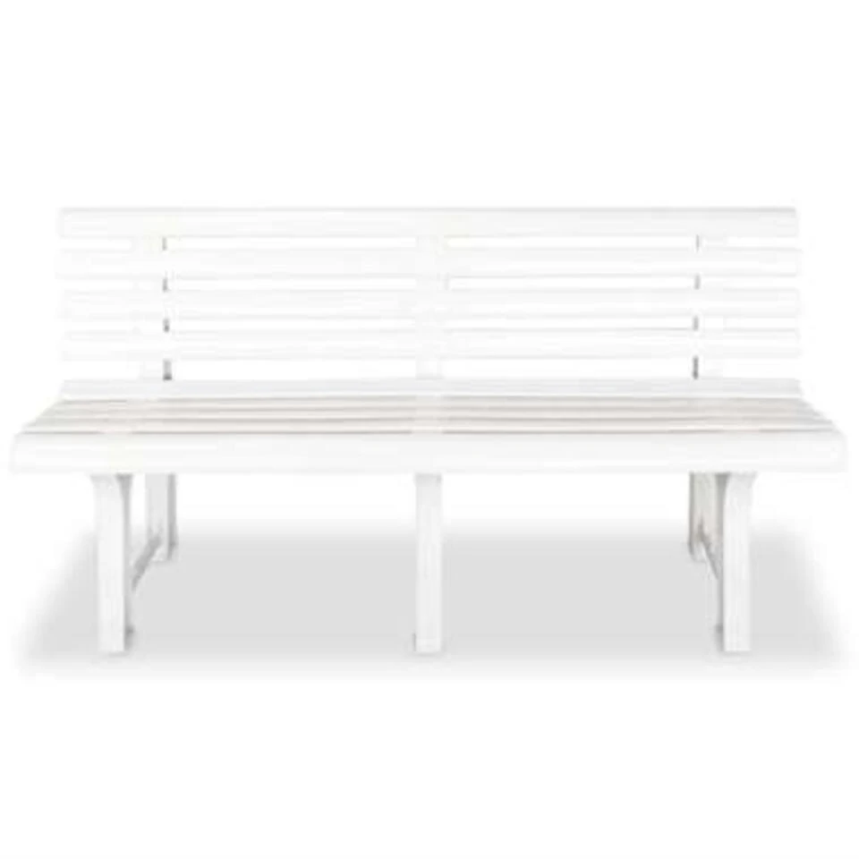 VidaXl Tuinbank 145,5 Cm Kunststof Wit - Afbeelding 3