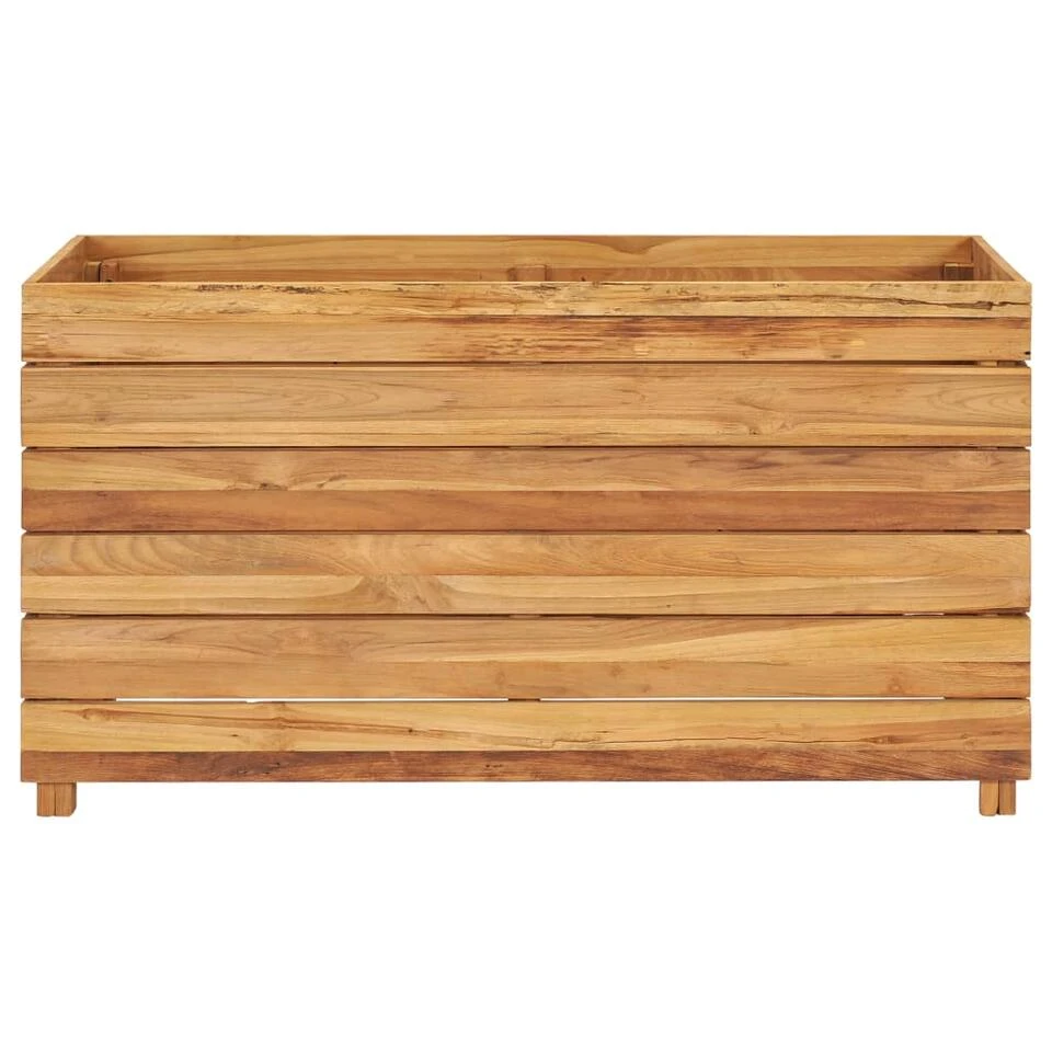 VidaXL Plantenbak Verhoogd 100x40x55 Cm Gerecycled Teakhout En Staal - Afbeelding 3