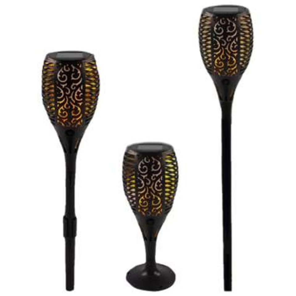 Merkloos Tuinfakkel - Zwart - Solar - Vlameffect - Ovaal - 78 Cm - Afbeelding 2