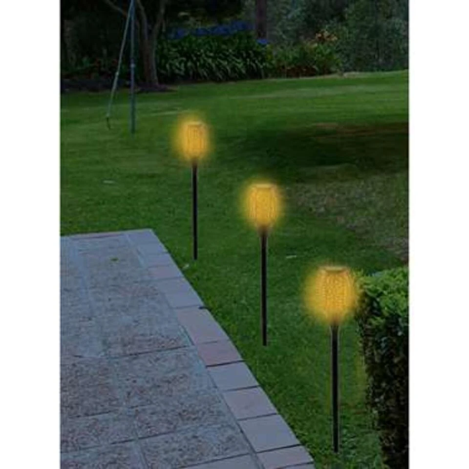 Merkloos Tuinfakkel - Zwart - Solar - Vlameffect - Ovaal - 78 Cm - Afbeelding 3