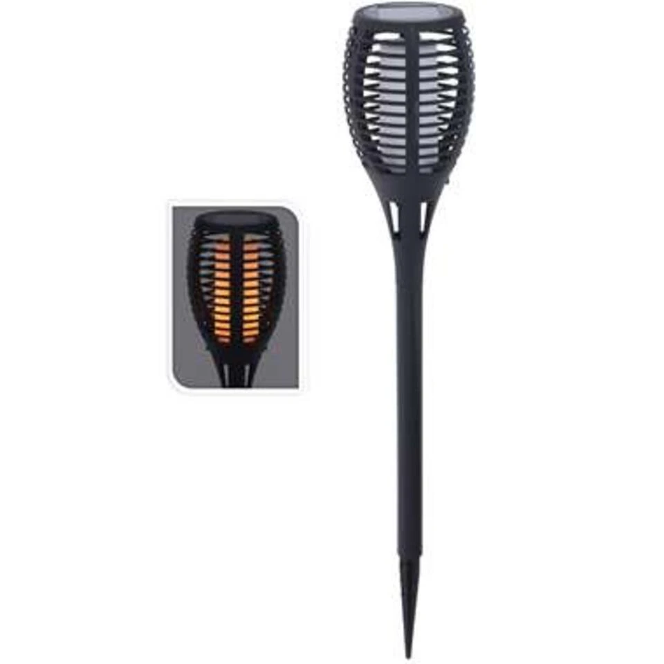 Pro Garden Fakkel - Solar Tuinverlichting - Zwart - 26 Cm - Afbeelding 2