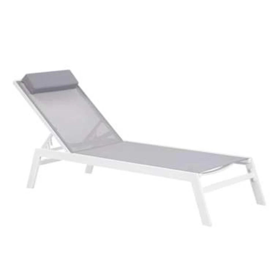 Beliani Tuinligstoel CATANIA - Grijs Polyester, Aluminium