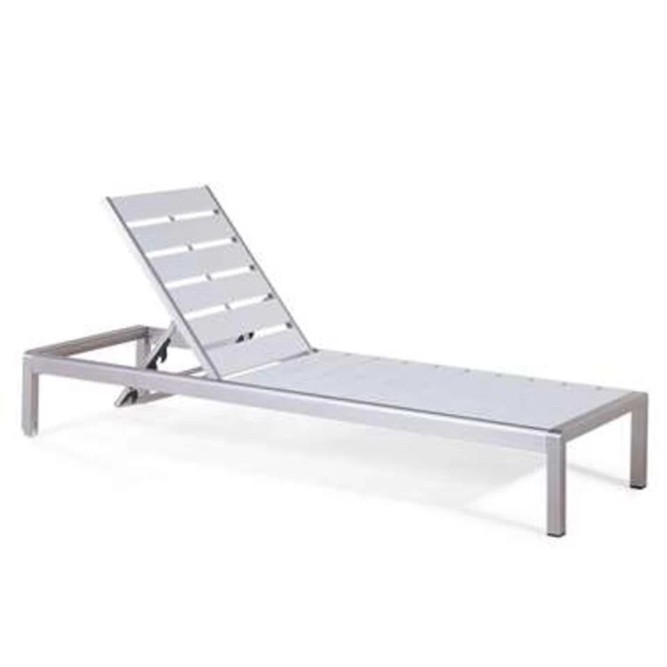 Beliani Tuinligstoel NARDO - Wit Kunsthout, Aluminium - Afbeelding 4