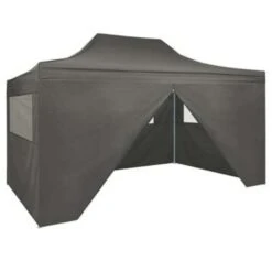 VidaXL Partytent Met 4 Zijwanden Inklapbaar 3x4 M Staal Antraciet