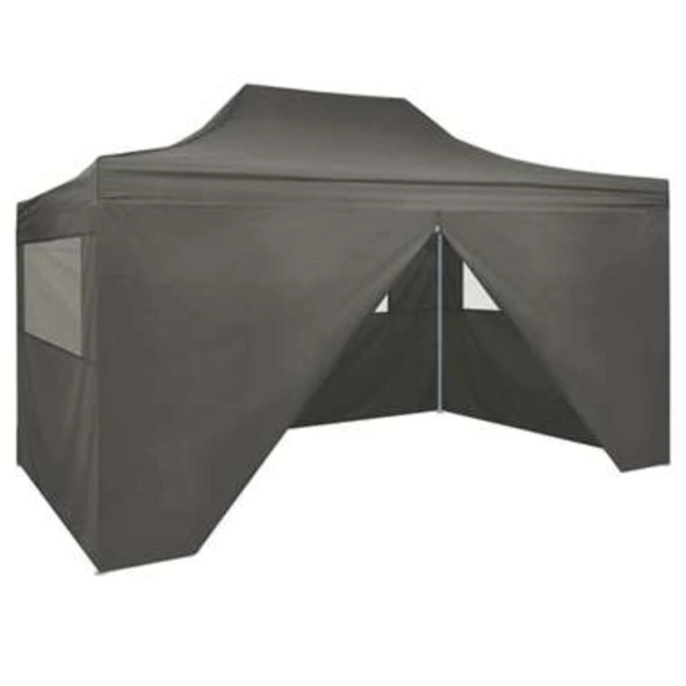 VidaXL Partytent Met 4 Zijwanden Inklapbaar 3x4 M Staal Antraciet