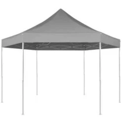 VidaXL Partytent Pop-up Zeshoekig Inklapbaar 3,6x3,1 M Grijs