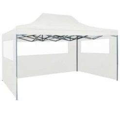 VidaXL Partytent Met 3 Zijwanden Inklapbaar 3x4 M Staal Wit