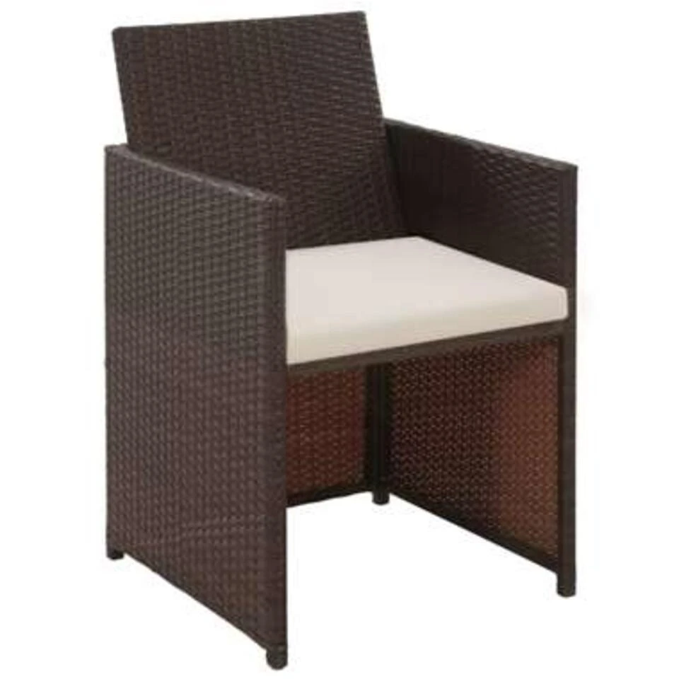 VidaXL 4-delige Loungeset Met Kussens Poly Rattan Bruin - Afbeelding 2