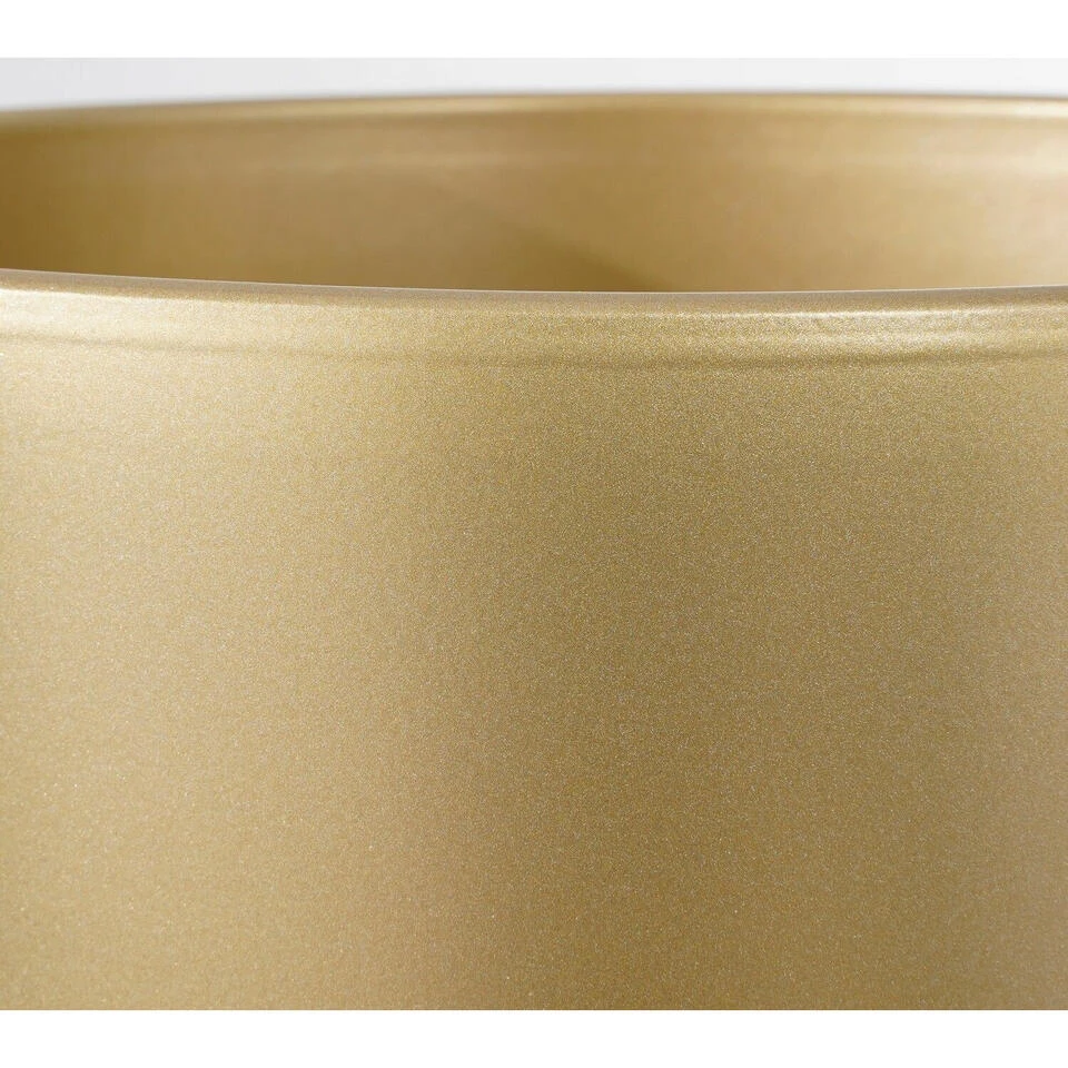 Mica Decorations Bloempot - Goud - Glanzend - Keramiek - 19 X 18 Cm - Afbeelding 3