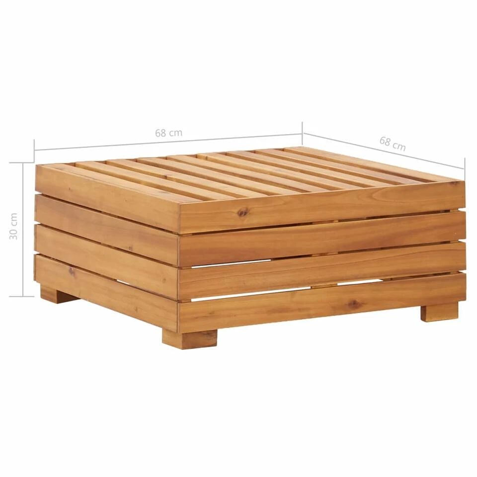 VidaXL Voetensteun 1 St Met Kussen Sectioneel Massief Acaciahout - Afbeelding 2