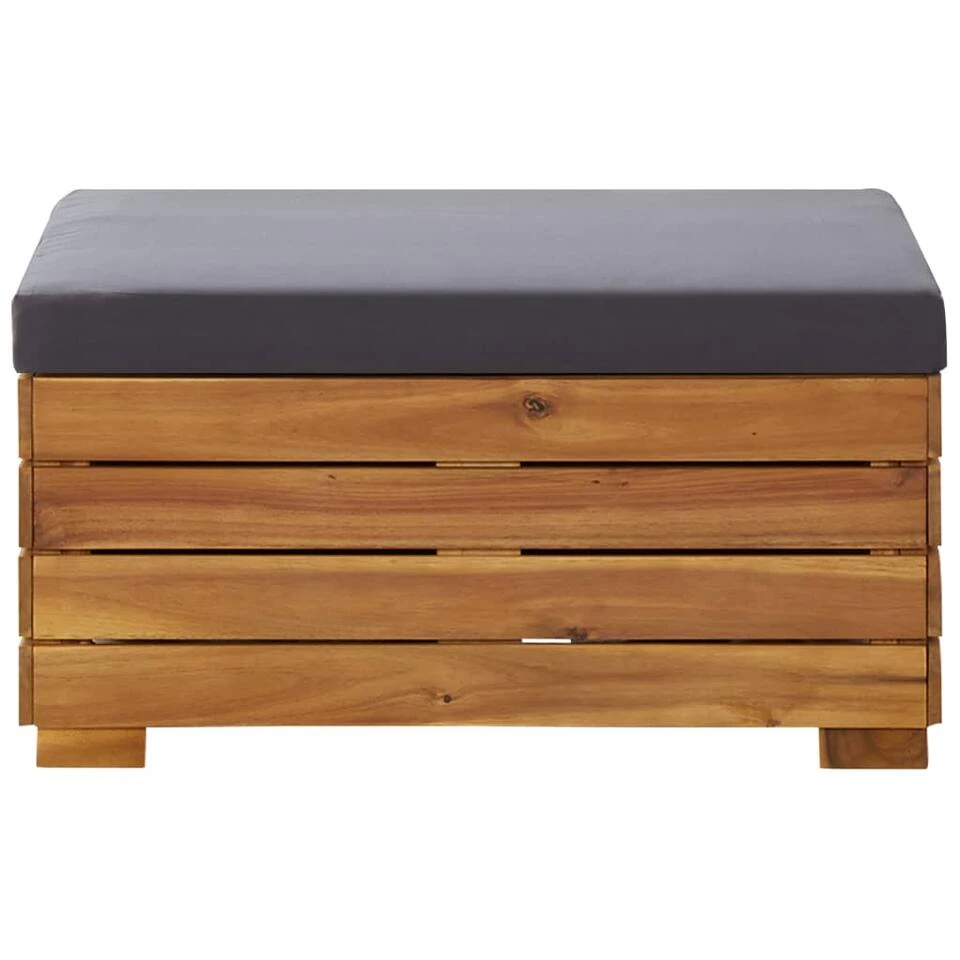 VidaXL Voetensteun 1 St Met Kussen Sectioneel Massief Acaciahout - Afbeelding 3