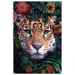 Tuinposter Jungle Luipaard 120x80 Cm Bont