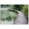 Tuinposter Steiger Aan De Rand Van Het Meer 100x140 Cm Groen