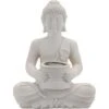Merkloos Tuinbeeld - Boeddha - Incl Verlichting - Solar - Polystone - 31 Cm