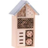 Merkloos Insectenhotel - Hout - Metalen Dak - 25 Cm