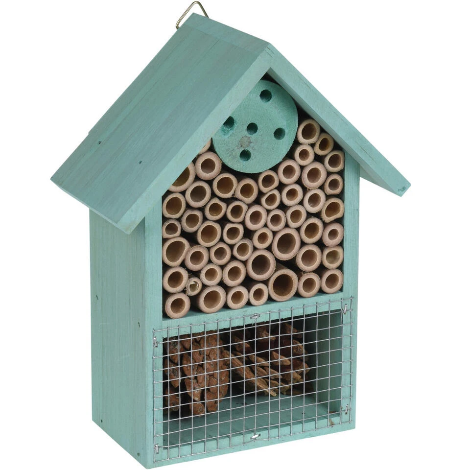 Merkloos Insectenhotel - Blauw - Hout - 20 Cm - Afbeelding 2