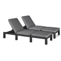 Allibert Daytona Deluxe Ligbed 65x195x25,5cm - 2 Stuks - Grafiet