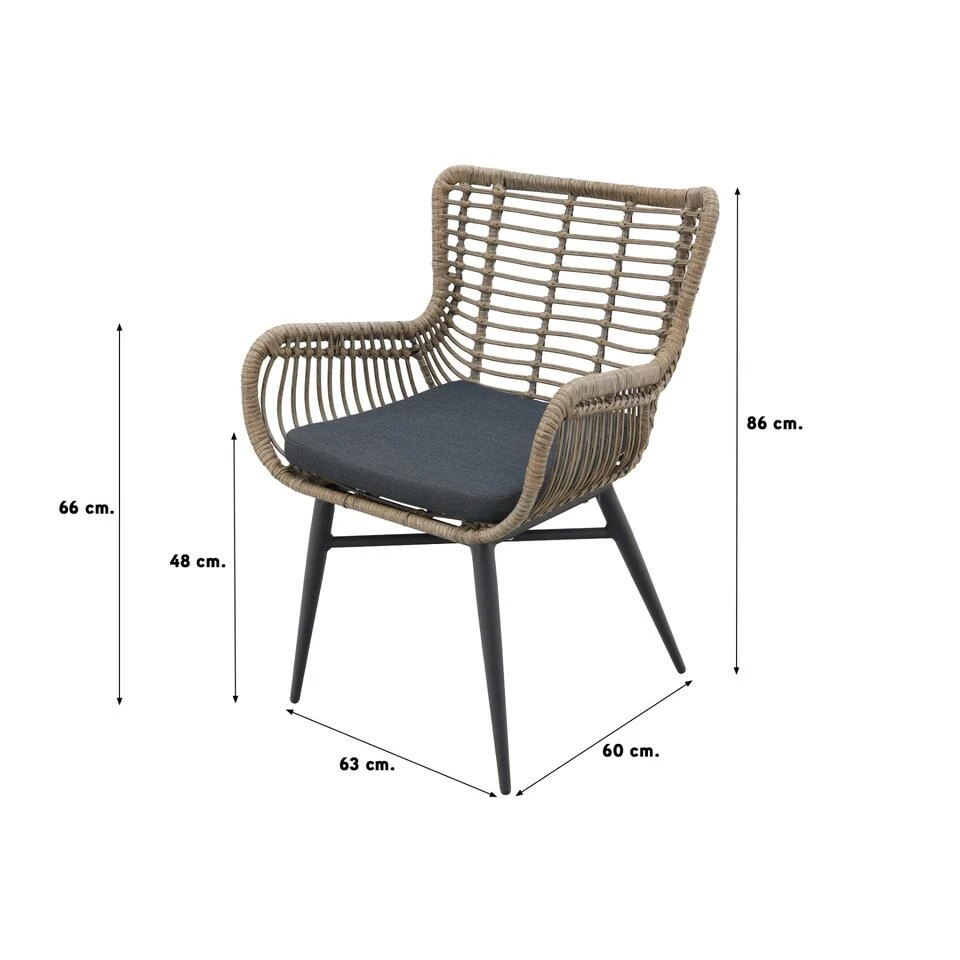 VDG Jasmine Dining Tuinstoel - Natural - Afbeelding 2