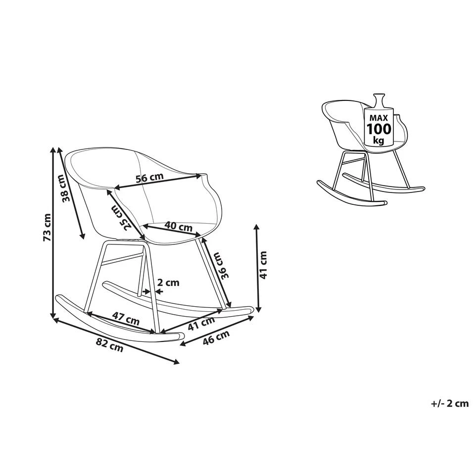 Beliani Schommelstoel HARMONY - Geel Polypropyleen - Afbeelding 3