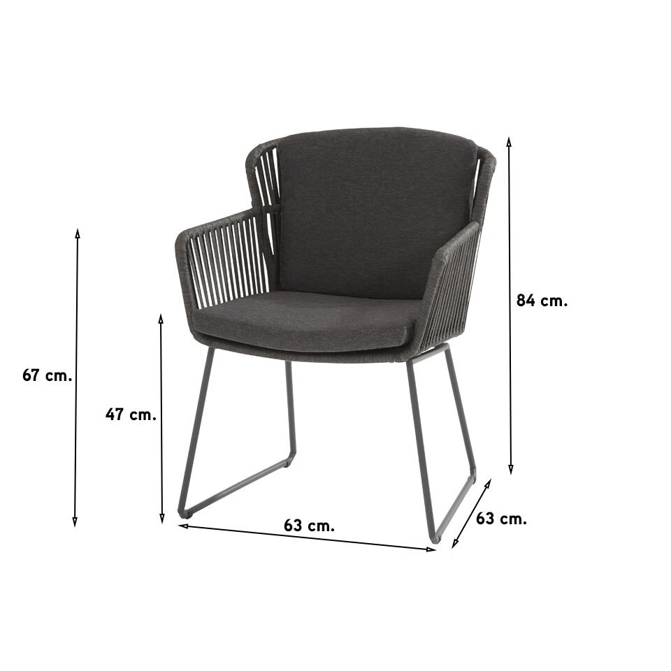 Taste Vitali Dining Tuinstoel - Antraciet - Afbeelding 2