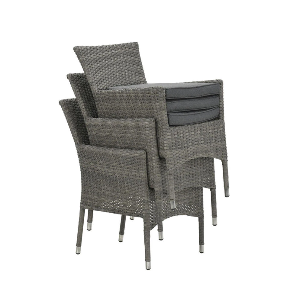 Garden Impressions Jerba Tuinstoel Grijs - 4 Stuks - Afbeelding 2