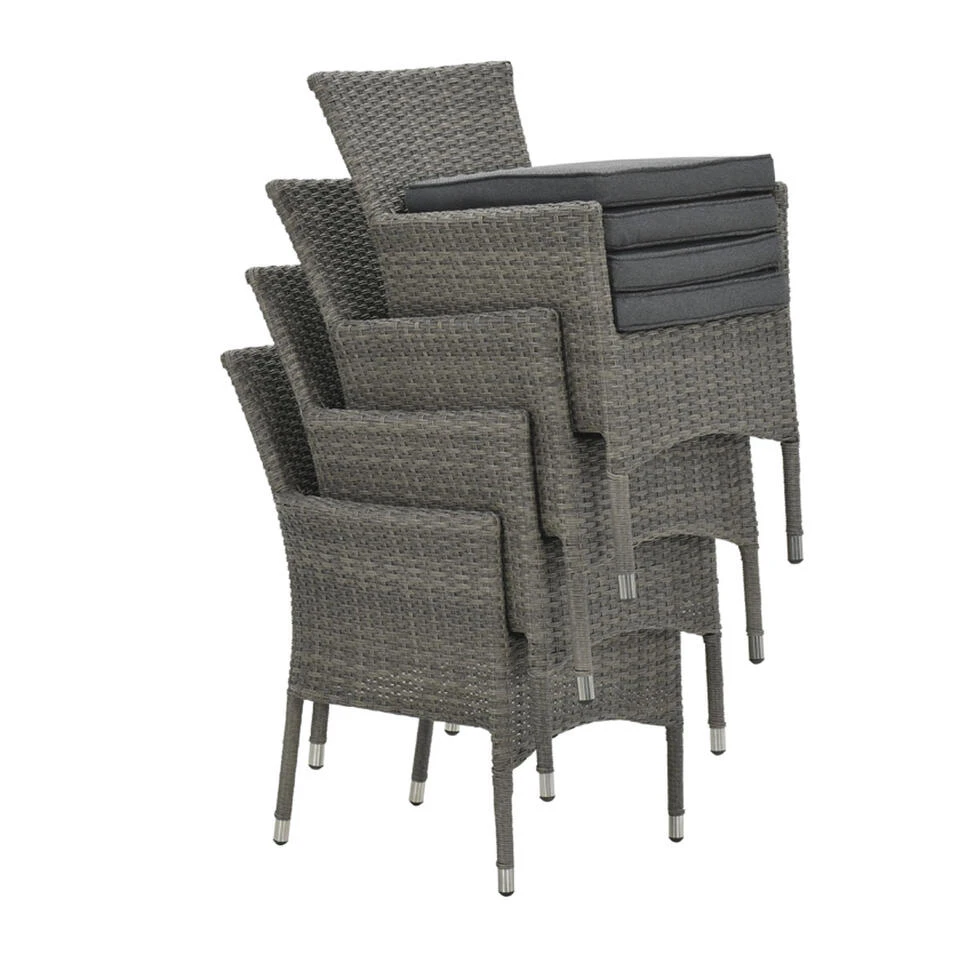 Garden Impressions Jerba Tuinstoel Grijs - 4 Stuks - Afbeelding 4