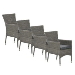 Garden Impressions Jerba Tuinstoel Grijs - 4 Stuks