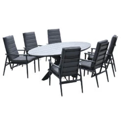 Garden Impressions Jerone Tuinset 7-delig D. Grijs - Tulli Tafel