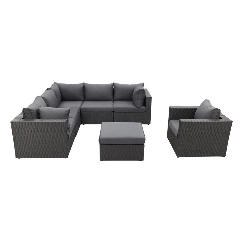 Suns Loungeset Parma - Inclusief Fauteuil - Antraciet