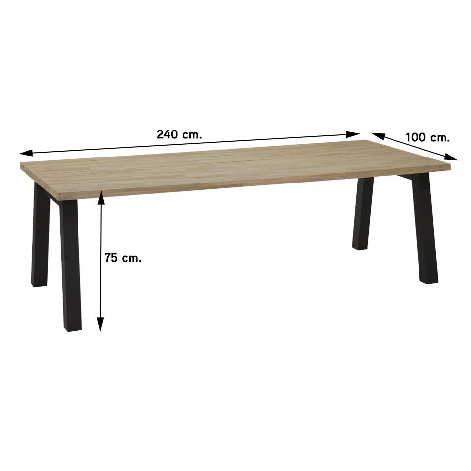 Taste Derby Tuintafel - 240x100 Cm. - Antraciet Poten - Afbeelding 2