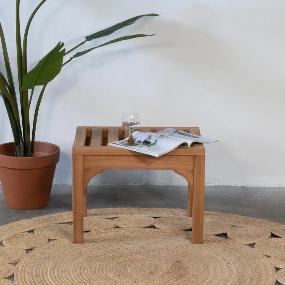 Giga Meubel Tuinbankje Teakhout - Naturel - 60cm - Bankje Madison - Afbeelding 2