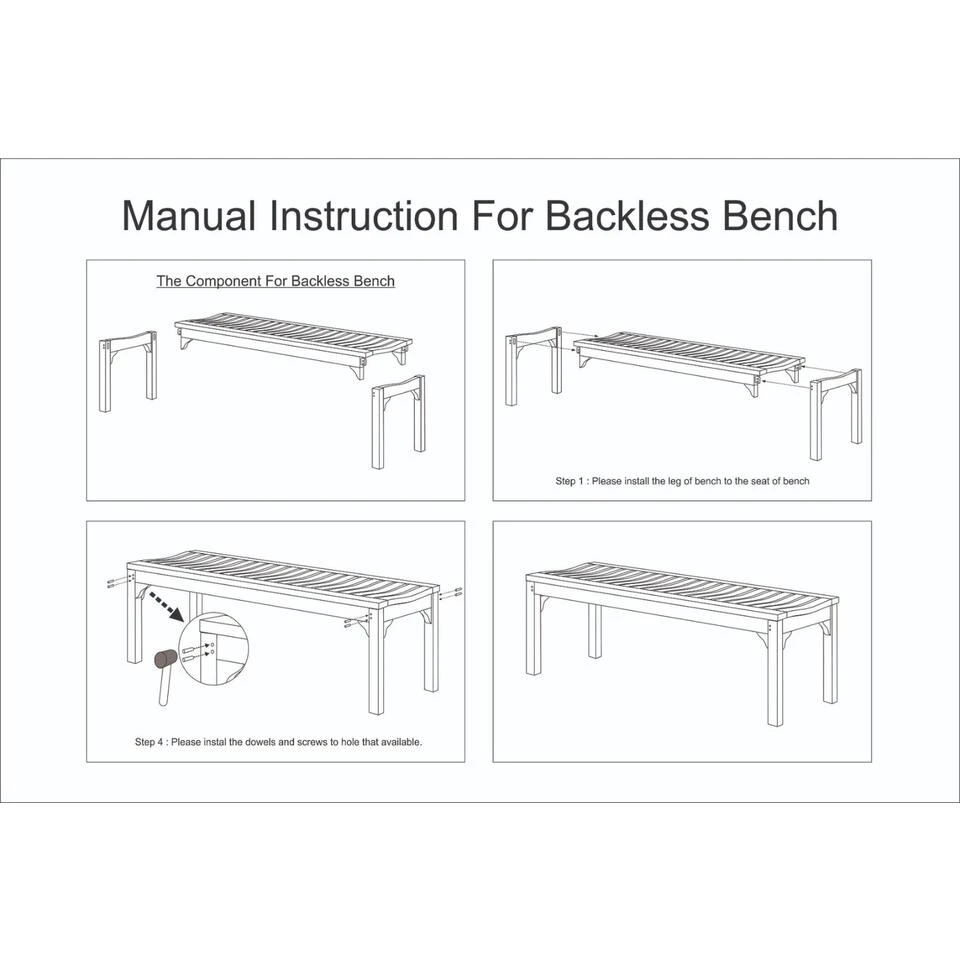 Giga Meubel Tuinbankje Teakhout - Naturel - 60cm - Bankje Madison - Afbeelding 3