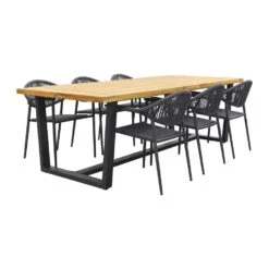 GreenChair Comfort Antraciet/Murano Teak - 240x100 Cm. - Tuinset