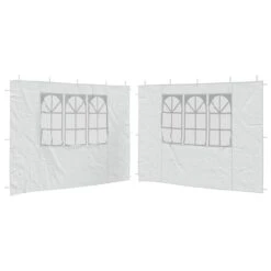 VidaXL Tentwanden Met Raam PE Wit 2 St