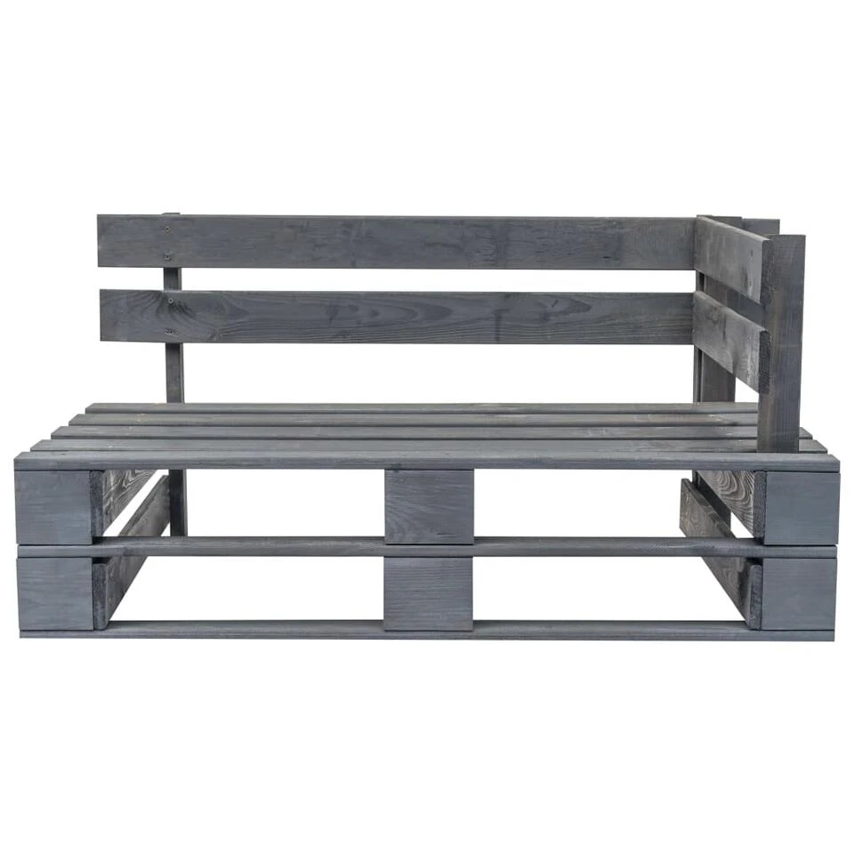 VidaXL Tuinbank Met Zandkleurige Kussens Pallet Grenenhout - Afbeelding 4