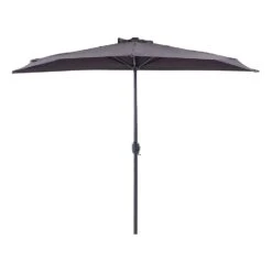 Beliani Halfronde Parasol GALATI - Grijs Polyester
