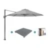 Platinum Voyager Ronde Zweefparasol T1 3 M. - Light Grey + Voet + Hoes