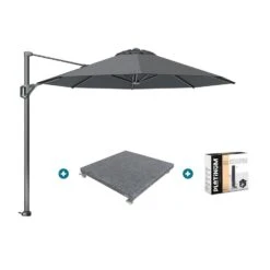 Platinum Voyager Ronde Zweefparasol T1 3 M. - Antraciet + Voet En Hoes