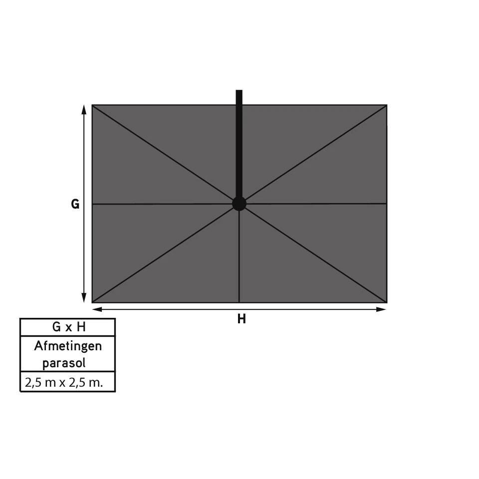 Platinum Voyager Vierkante Zweefparasol T1 2,5x2,5 M. - Taupe - Afbeelding 4