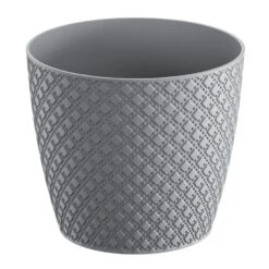 Prosperplast Plantenpot/bloempot - Kunststof - Steengrijs - D22 X H19 Cm