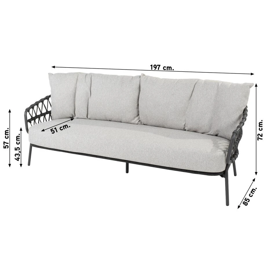 4 Seasons Calpi - 3-zits Loungebank - Antraciet - Afbeelding 2