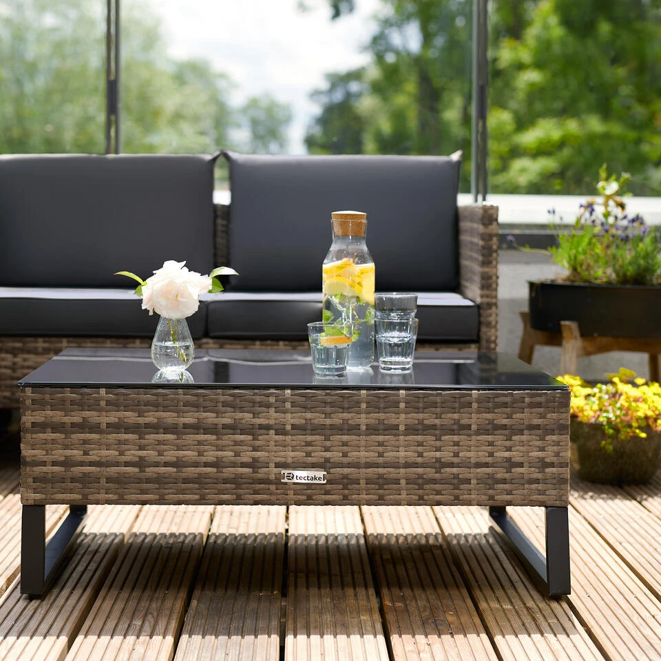 Tectake - Wicker Loungeset - Ostuni Natuurkleur - Afbeelding 3