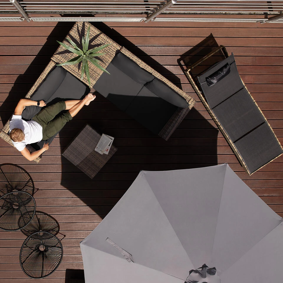 Tectake - Loungeset Siena - Wicker - Zwart - Afbeelding 2