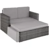 Tectake - Loungesofa Corfu-wicker Tuinset- Grijs