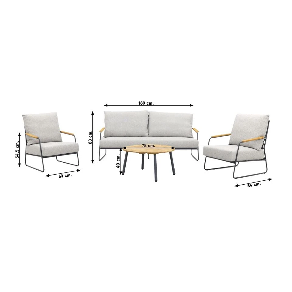 4SO Balade/Mindo Stoel-bank Loungeset - 4-delig - Afbeelding 2
