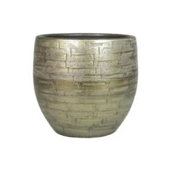 Bela Arte Plantenpot - Keramiek - Goud Glans - D24-H22 Cm