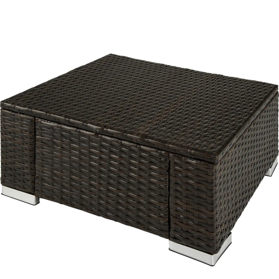 Tectake - Wicker Zitkruk Bruin Mix - 53 X 53 X 26 Cm - Afbeelding 3