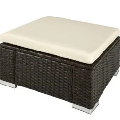 Tectake - Wicker Zitkruk Bruin Mix - 53 X 53 X 26 Cm