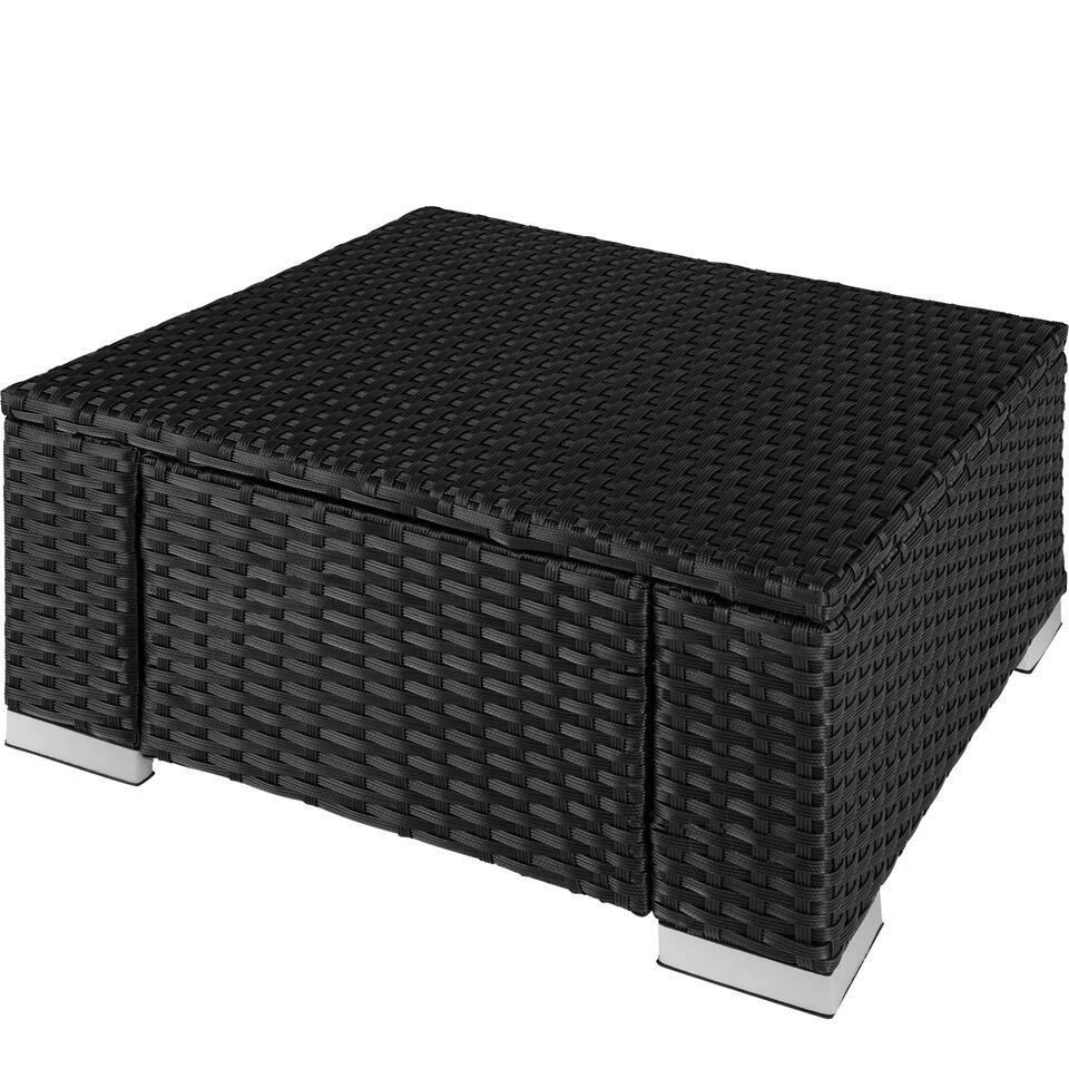 Tectake - Wicker Zitkruk Zwart - 53 X 53 X 26 Cm - Afbeelding 3