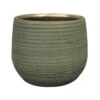Steege Plantenpot - Keramiek - Donkergroen Stripes Relief - D18-H16cm